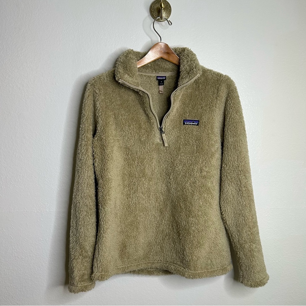 Patagonia Los Gatos Fleece Soft 1/4 Zip Tan Pullover Jacket Size Medium